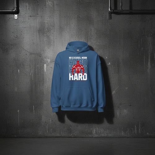 Unisex Hoodie " Work Hard" - Streetwear - size_range | Black Ursus