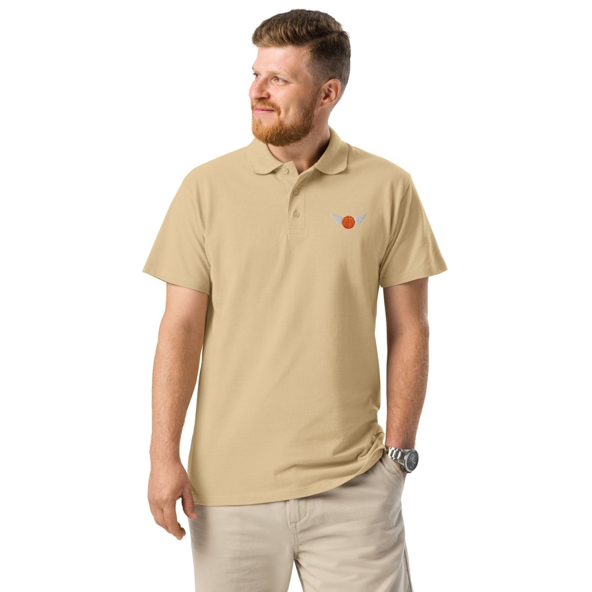 Unisex Polo "Flying Basketball" mit hochwertigem Stick - Black Ursus | Urban Streetwear