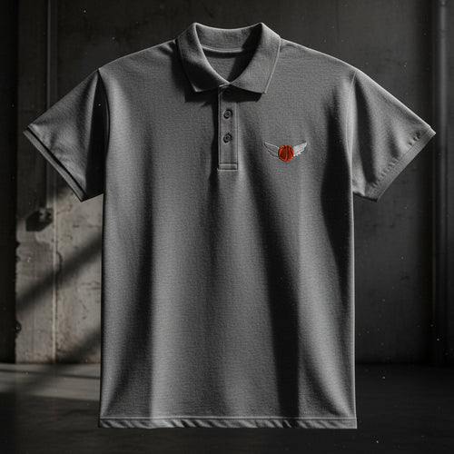 Polo Shirt "Flying Basketball" – Premium Stick, Unisex S–5XL | Black Ursus - Streetwear - size_range | Black Ursus