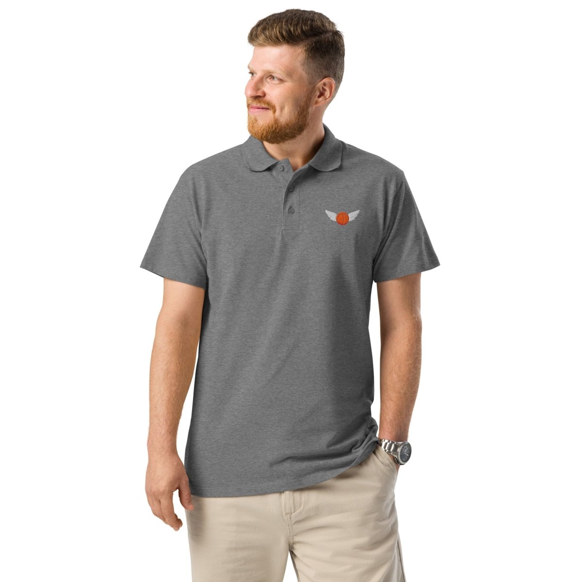 Unisex Polo "Flying Basketball" mit hochwertigem Stick - Black Ursus | Urban Streetwear
