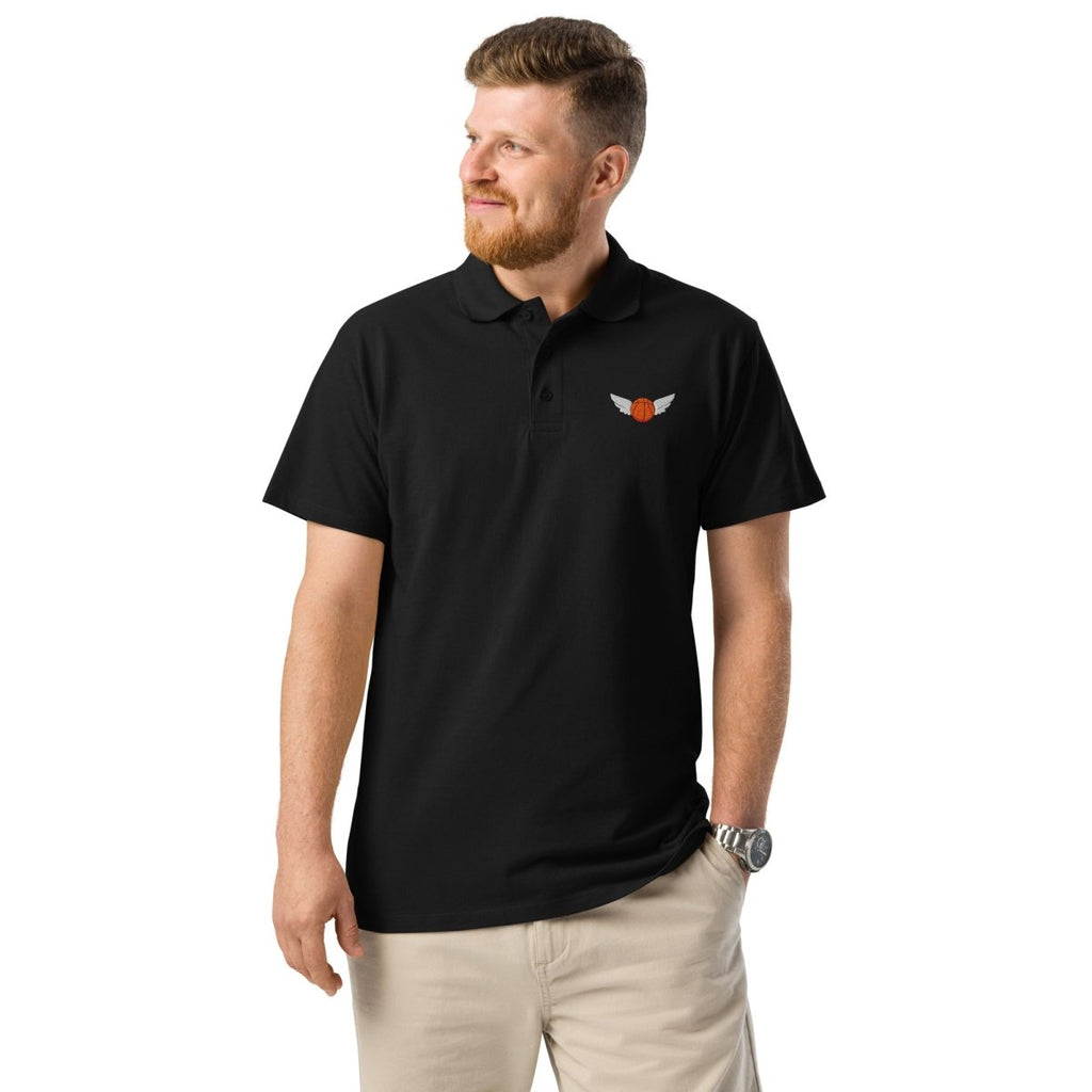 Unisex Polo "Flying Basketball" mit hochwertigem Stick - Black Ursus | Urban Streetwear