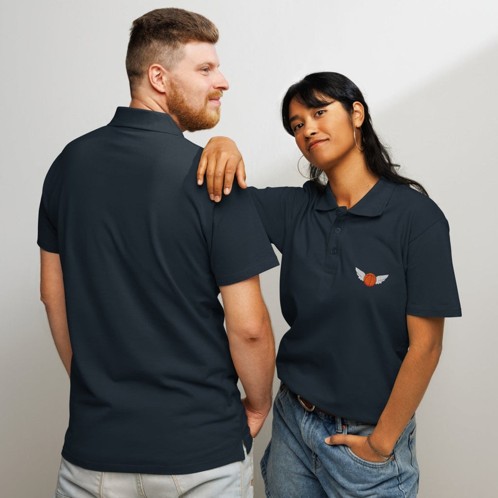Unisex Polo "Flying Basketball" mit hochwertigem Stick - Black Ursus | Urban Streetwear