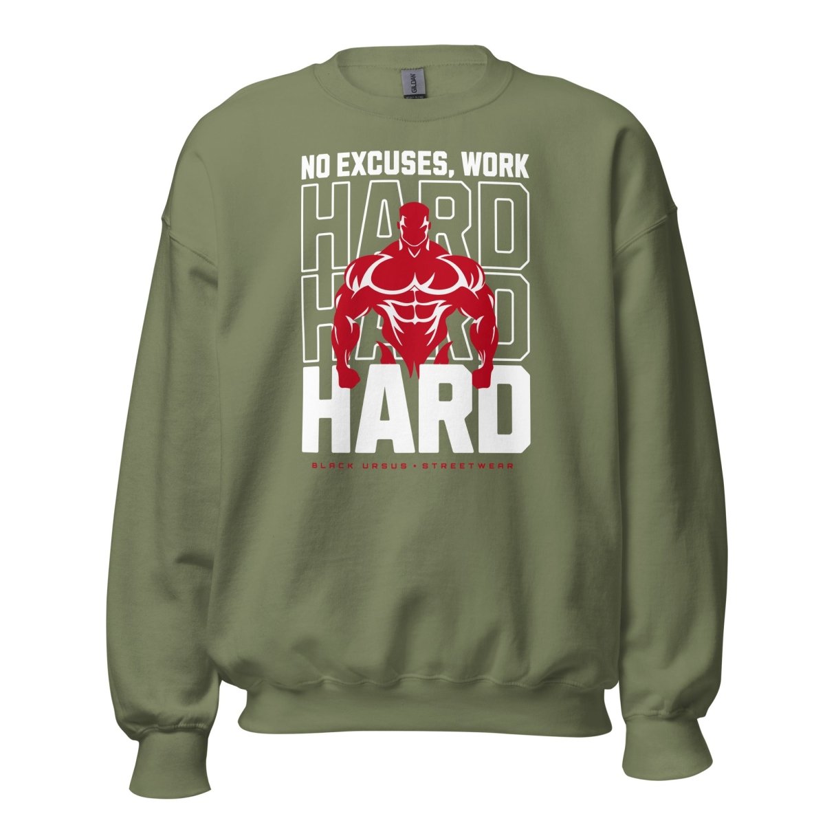 Unisex Swearshirt "Work Hard" - Black Ursus | Urban Streetwear