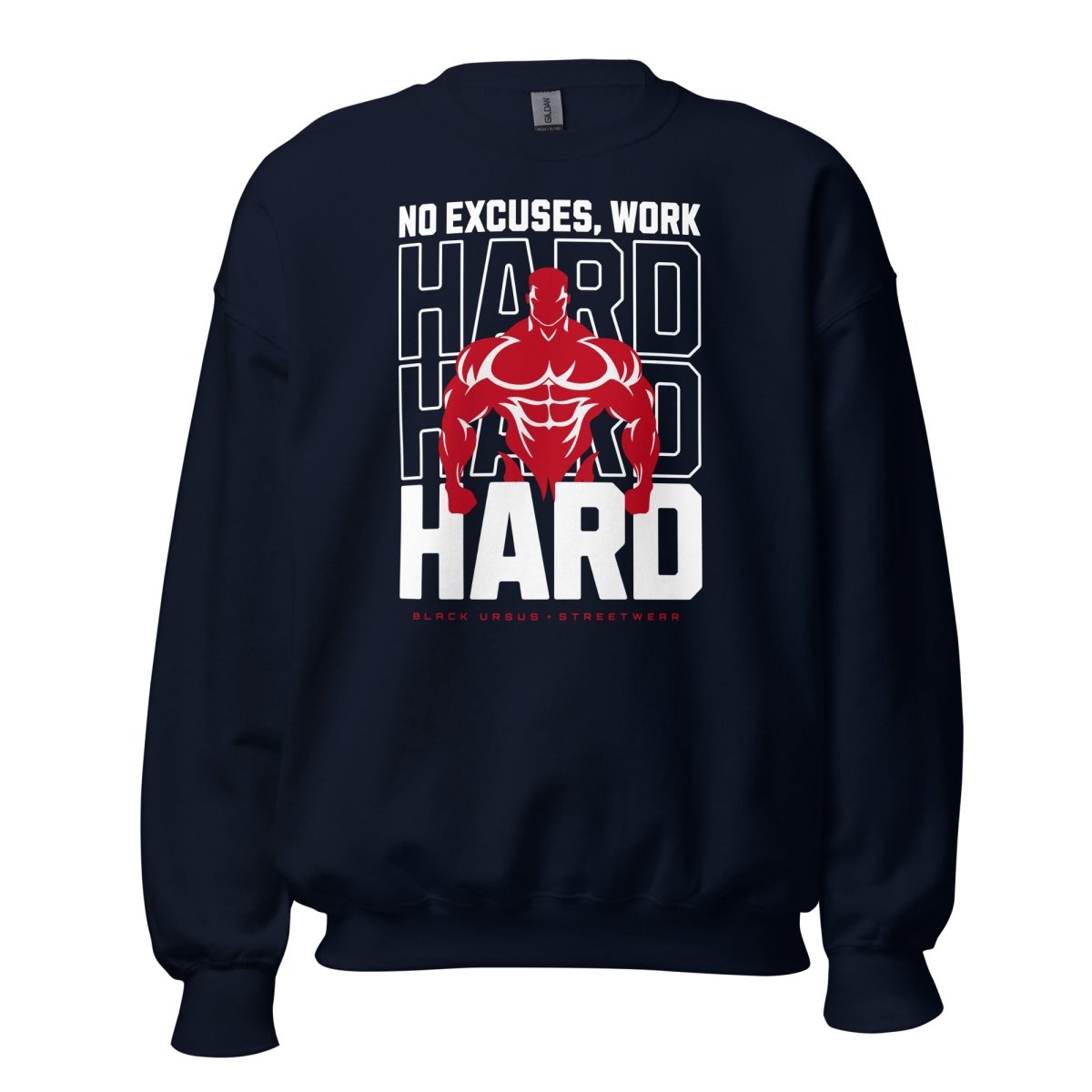 Unisex Swearshirt "Work Hard" - Black Ursus | Urban Streetwear