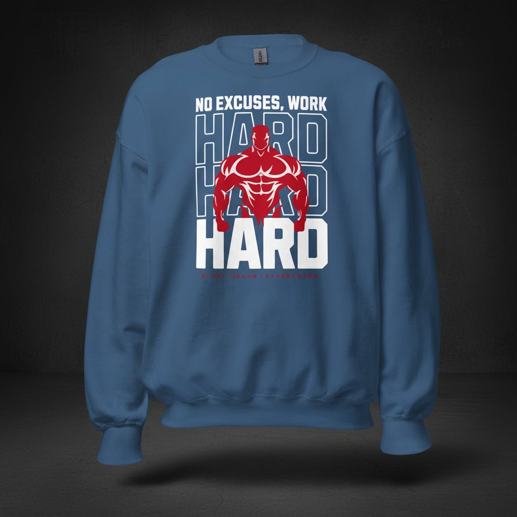 Unisex Swearshirt "Work Hard" - Black Ursus | Urban Streetwear