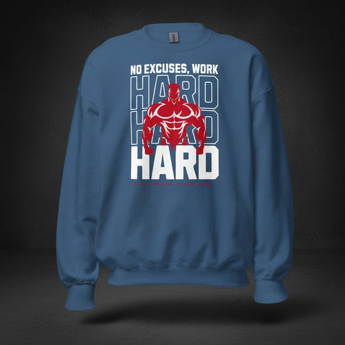 Gym Sweatshirt "Work Hard" – Unisex Streetwear S–5XL | Black Ursus - Streetwear - size_range | Black Ursus