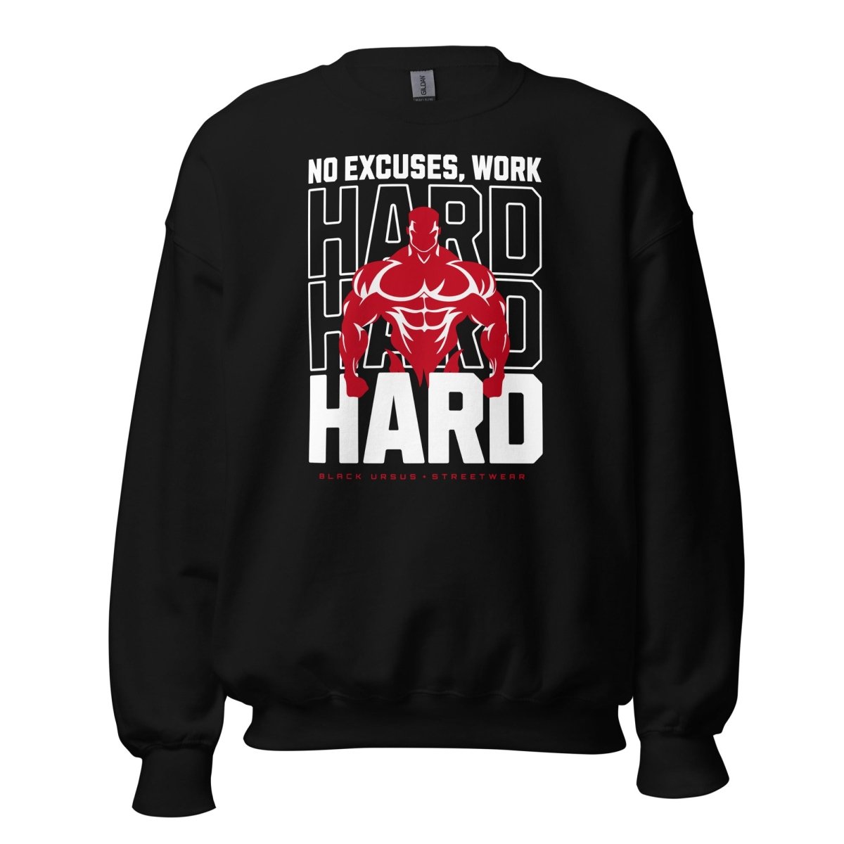 Unisex Swearshirt "Work Hard" - Black Ursus | Urban Streetwear