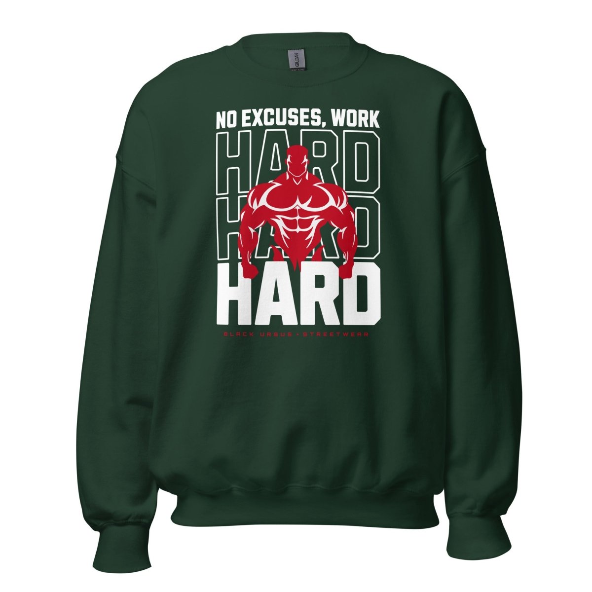 Unisex Swearshirt "Work Hard" - Black Ursus | Urban Streetwear