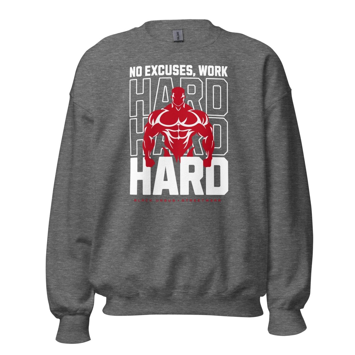 Unisex Swearshirt "Work Hard" - Black Ursus | Urban Streetwear