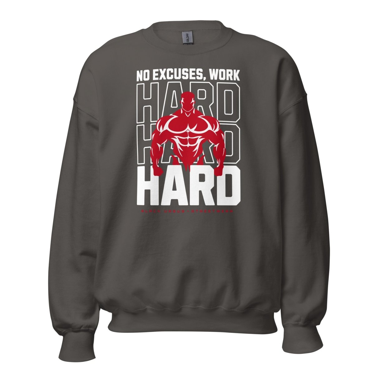 Unisex Swearshirt "Work Hard" - Black Ursus | Urban Streetwear
