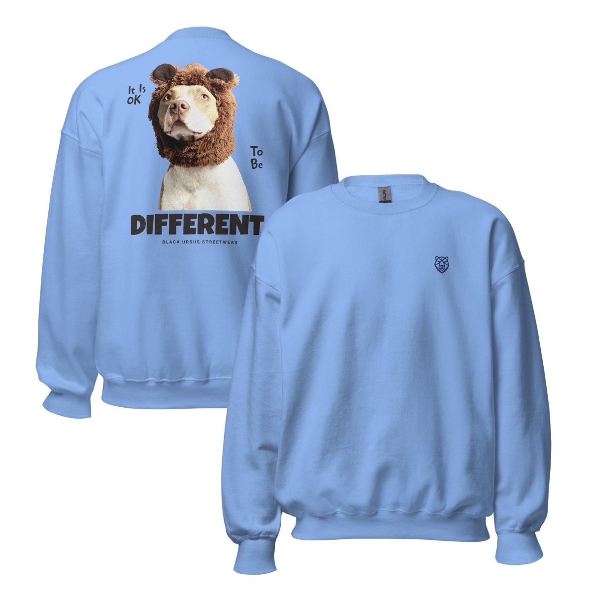 Unisex Sweatshirt "Different" mit hochwertigem Logo - Stick in Navy Blau - Black Ursus | Urban Streetwear