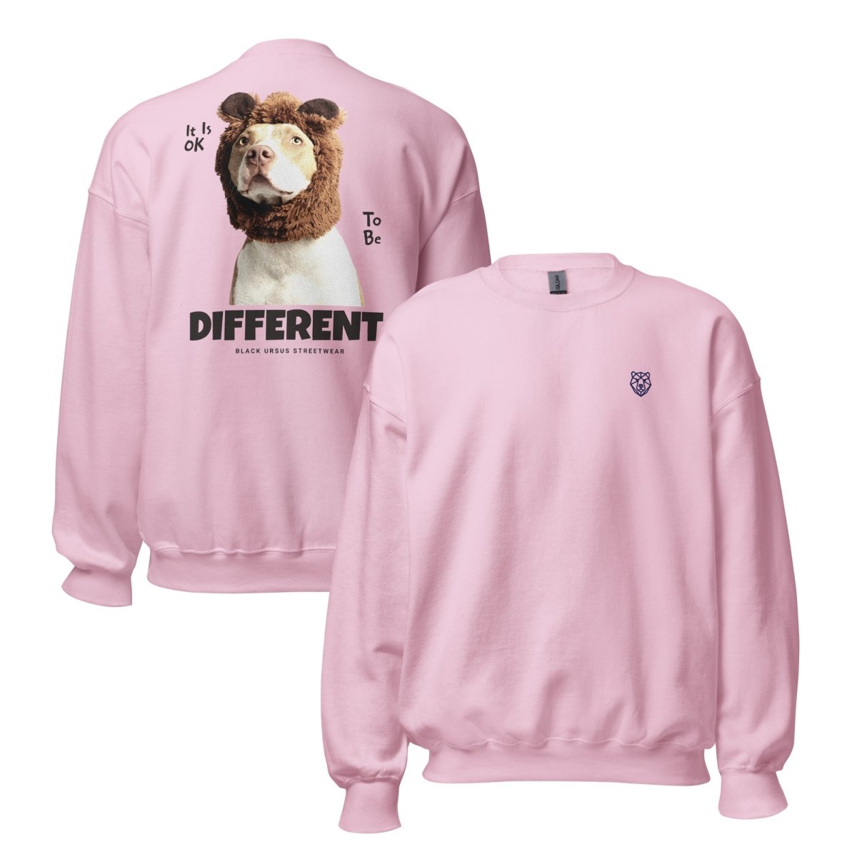 Unisex Sweatshirt "Different" mit hochwertigem Logo - Stick in Navy Blau - Black Ursus | Urban Streetwear