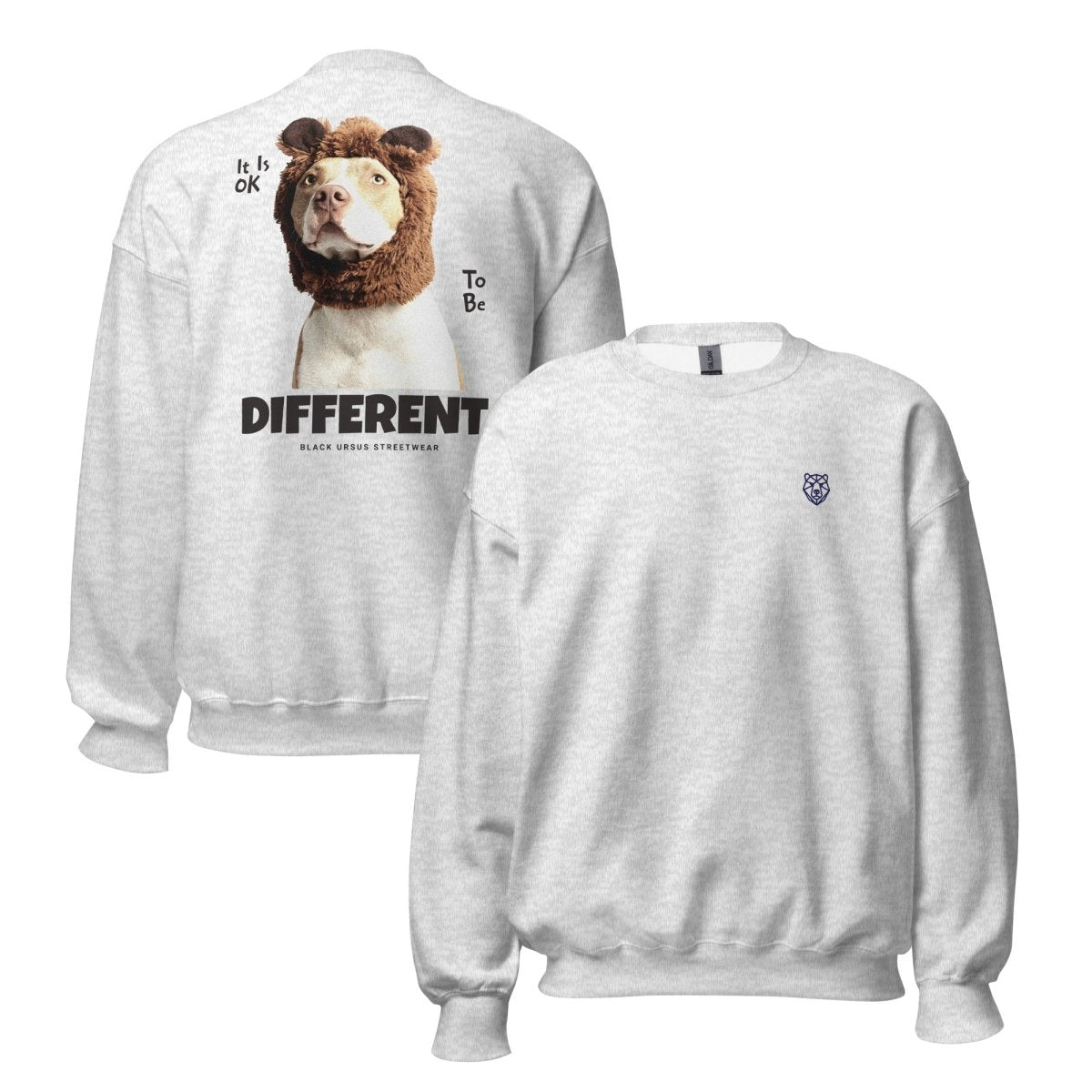Unisex Sweatshirt "Different" mit hochwertigem Logo - Stick in Navy Blau - Black Ursus | Urban Streetwear
