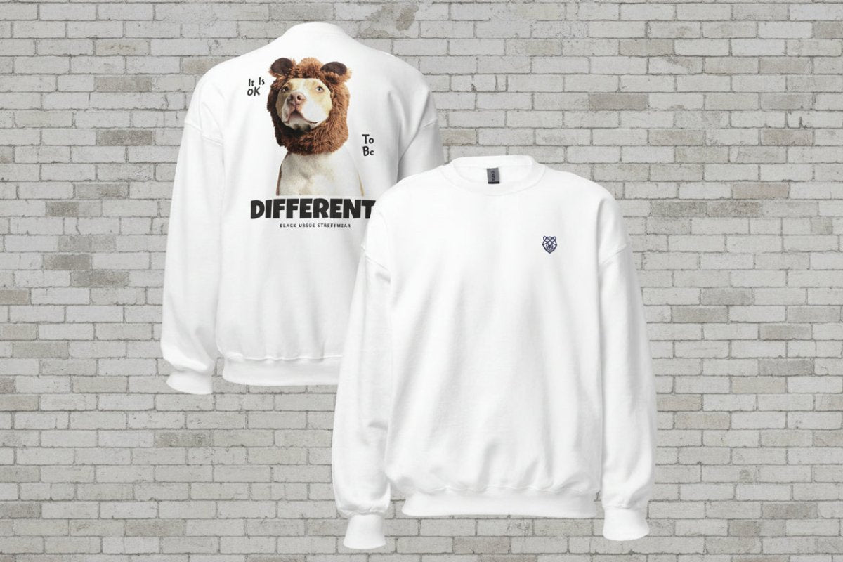 Unisex Sweatshirt "Different" mit hochwertigem Logo - Stick in Navy Blau - Black Ursus | Urban Streetwear