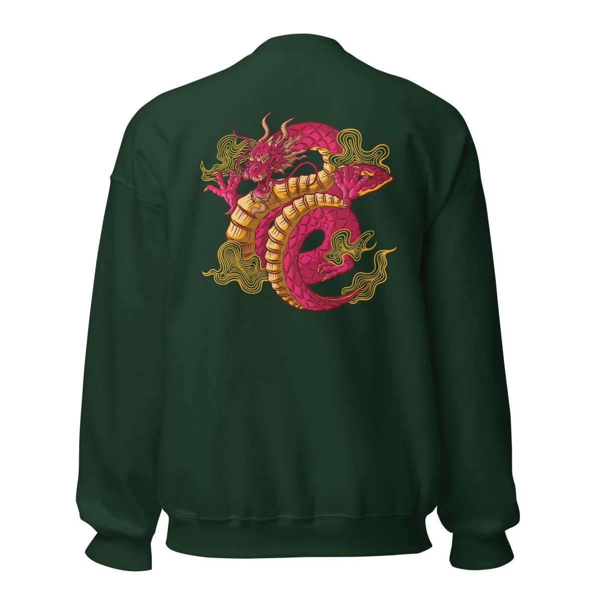 Unisex Sweatshirt "Dragon" mit hochwertigem Logo - Stick in Farbe Gold - Black Ursus | Urban Streetwear