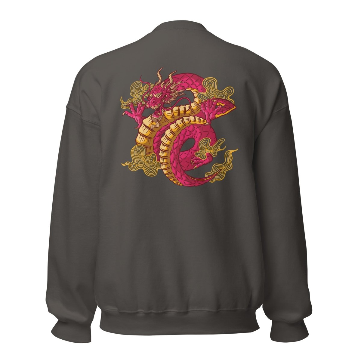 Unisex Sweatshirt "Dragon" mit hochwertigem Logo - Stick in Farbe Gold - Black Ursus | Urban Streetwear