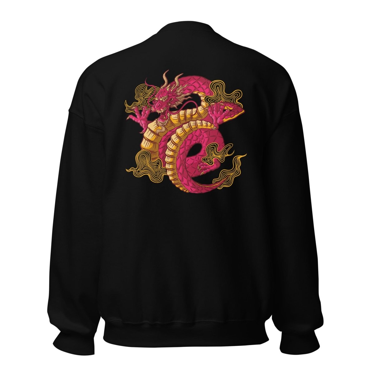 Unisex Sweatshirt "Dragon" mit hochwertigem Logo - Stick in Farbe Gold - Black Ursus | Urban Streetwear