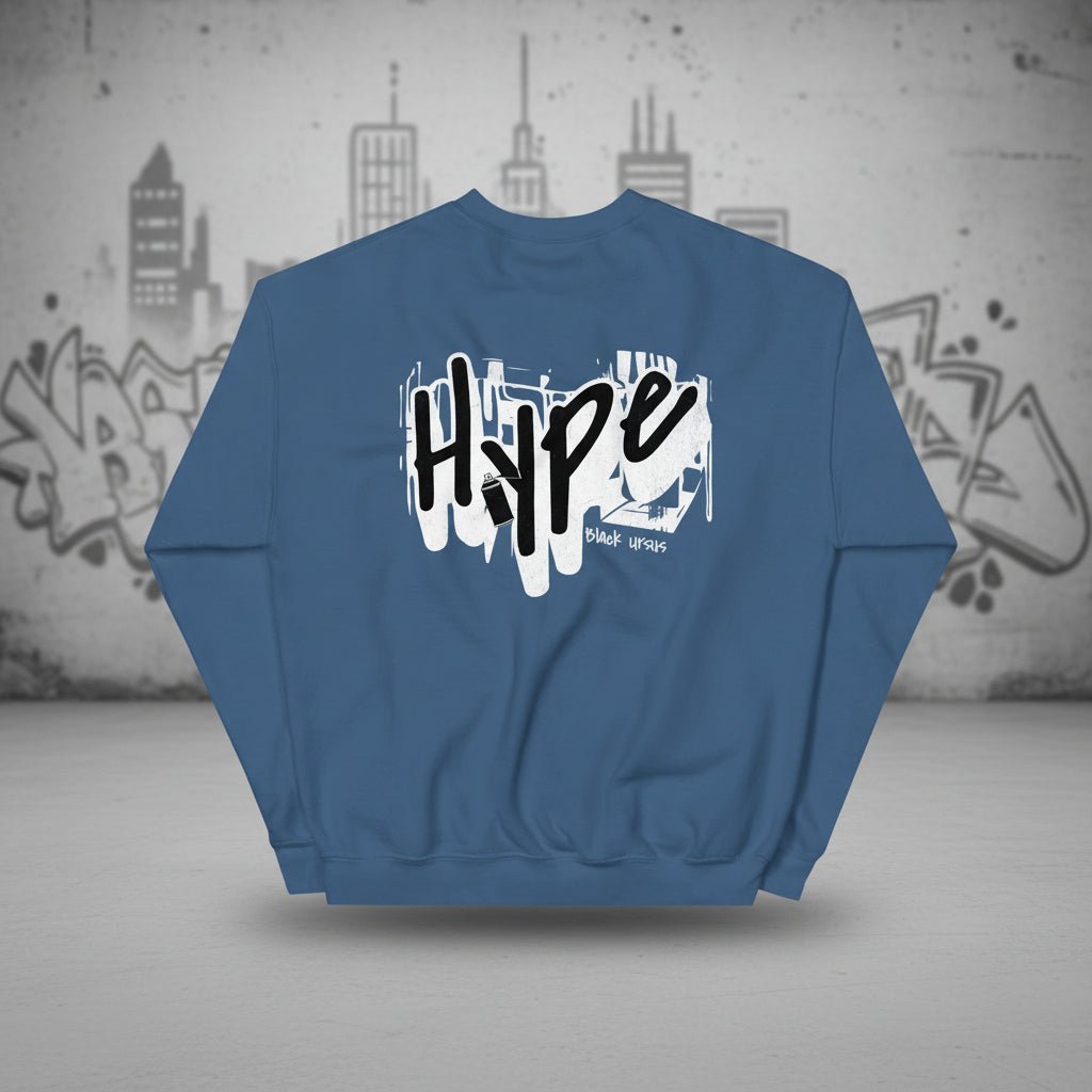 Unisex Sweatshirt "Hype" mit hochwertigem Logo - Stick in Orange - Black Ursus | Urban Streetwear