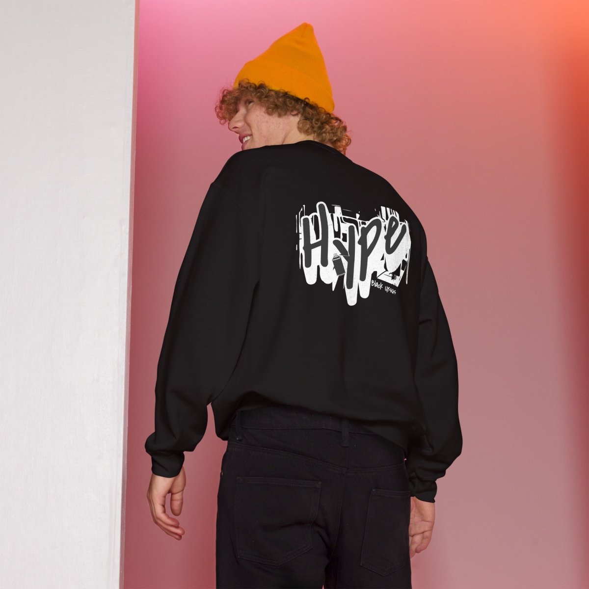 Unisex Sweatshirt "Hype" mit hochwertigem Logo - Stick in Orange - Streetwear - size_range | Black Ursus