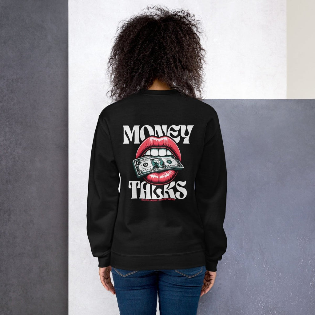 Unisex Sweatshirt "Money Talks" mit hochwertigem Logo - Stick in Farbe Gold - Streetwear - size_range | Black Ursus
