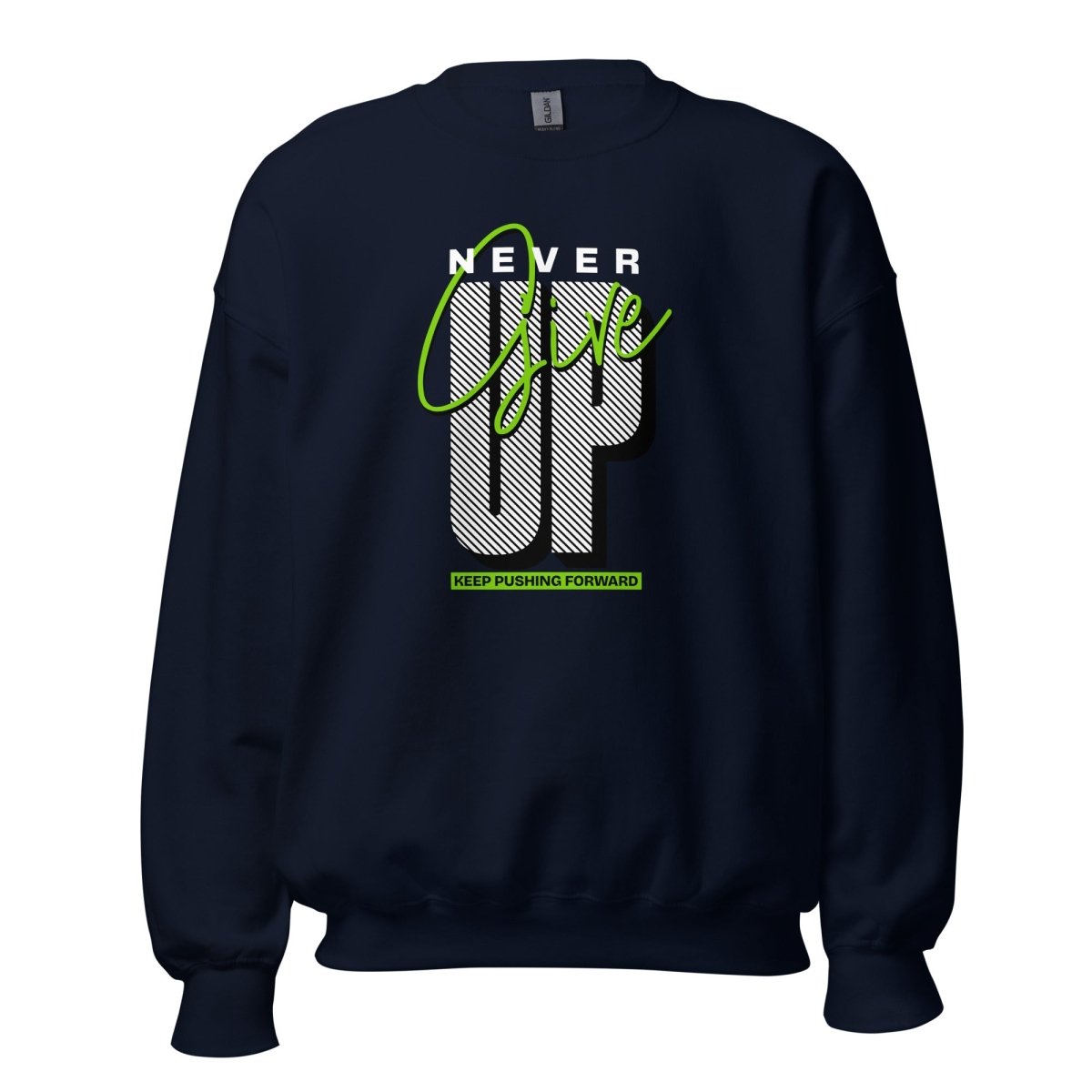 Unisex Sweatshirt "Nerver give up" - Black Ursus | Urban Streetwear