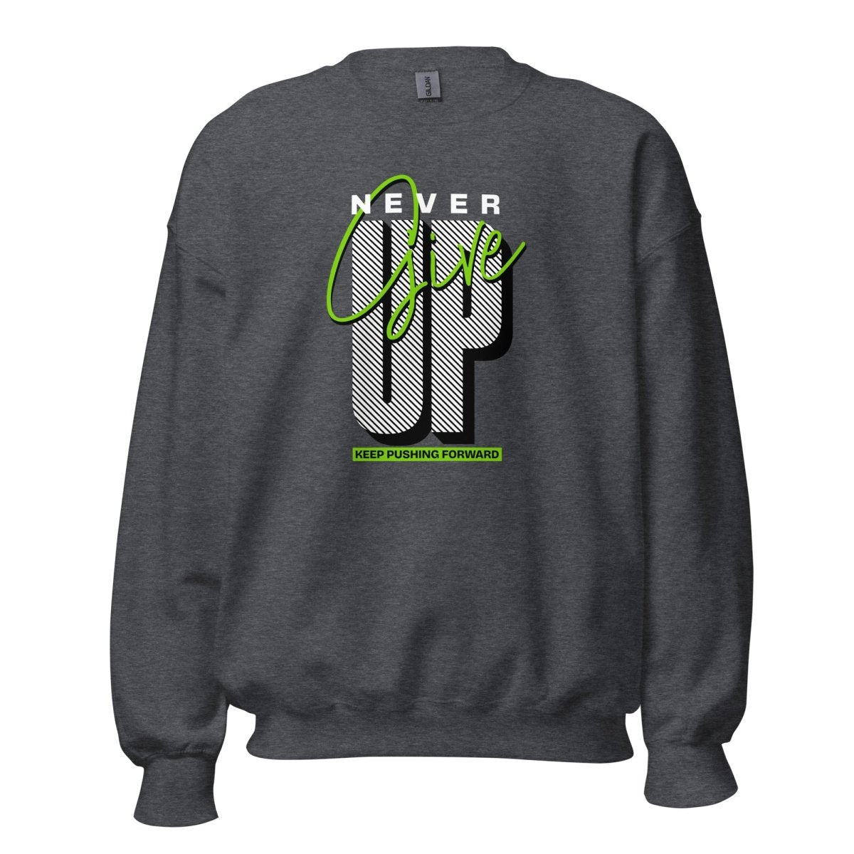 Unisex Sweatshirt "Nerver give up" - Black Ursus | Urban Streetwear