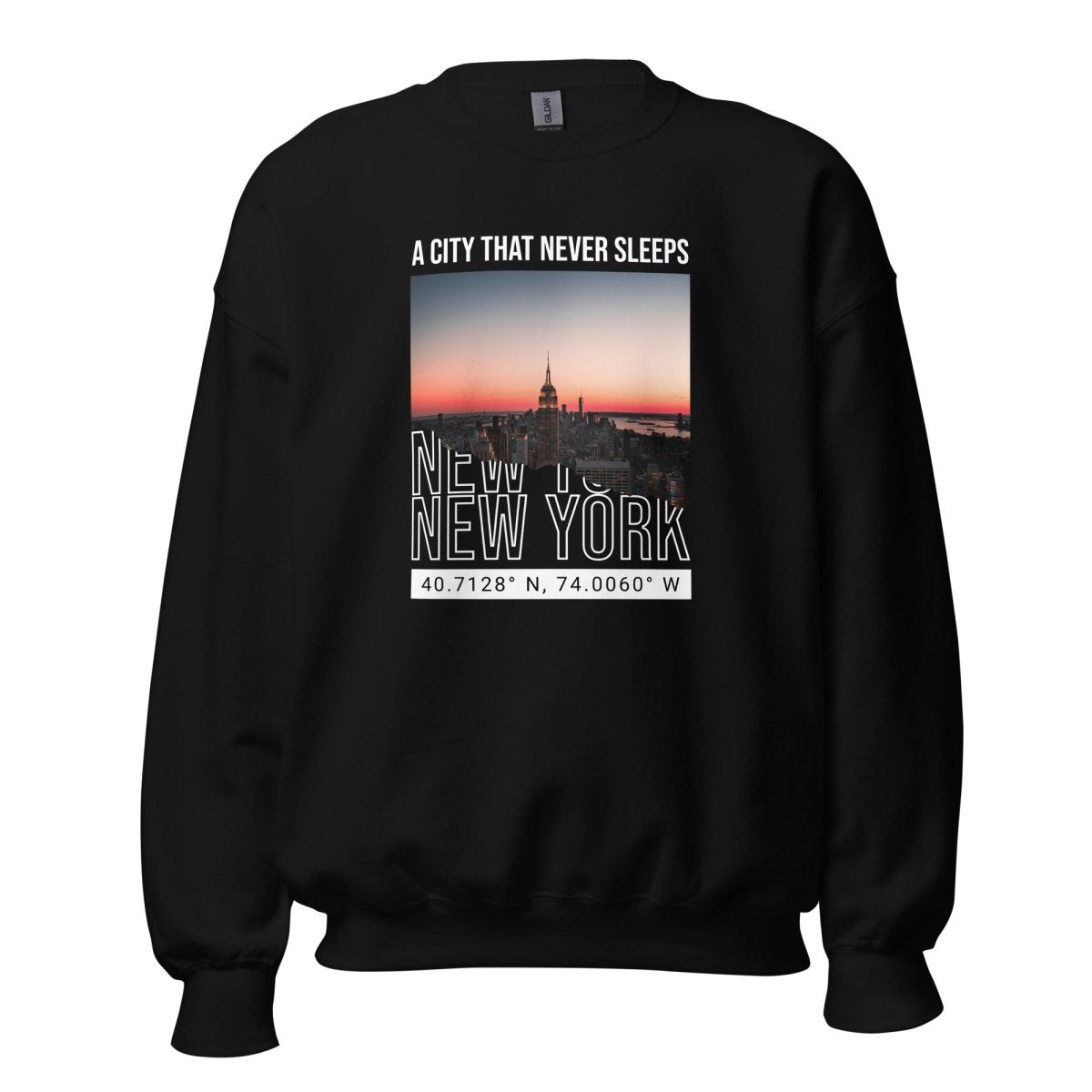 Unisex Sweatshirt "Never Sleeps" - Black Ursus | Urban Streetwear