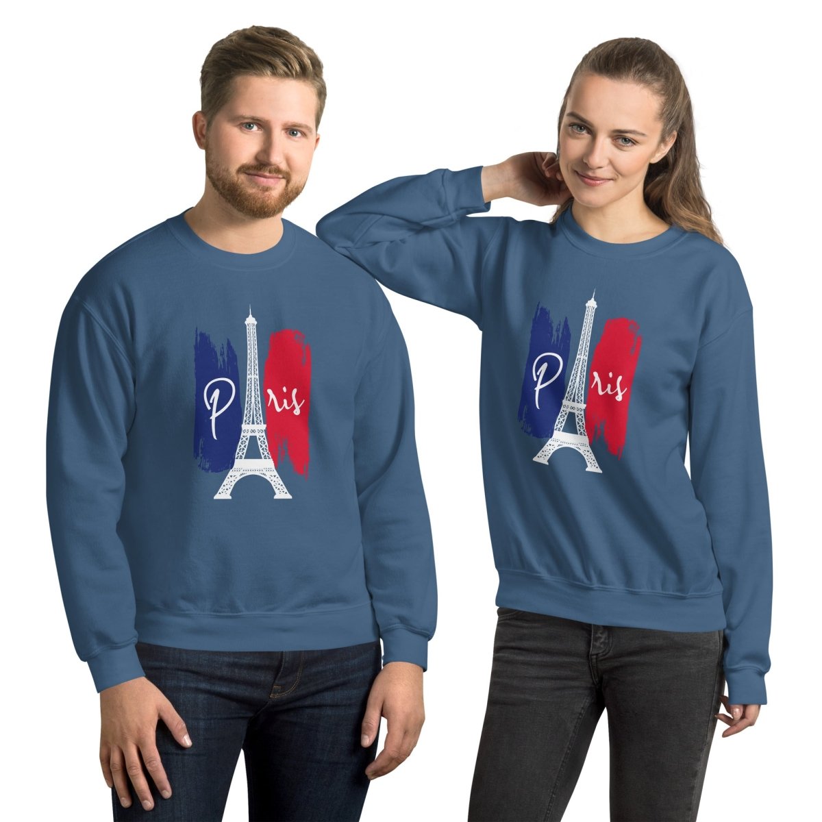 Unisex Sweatshirt "Paris Eiffel Trikolore" - Black Ursus | Urban Streetwear