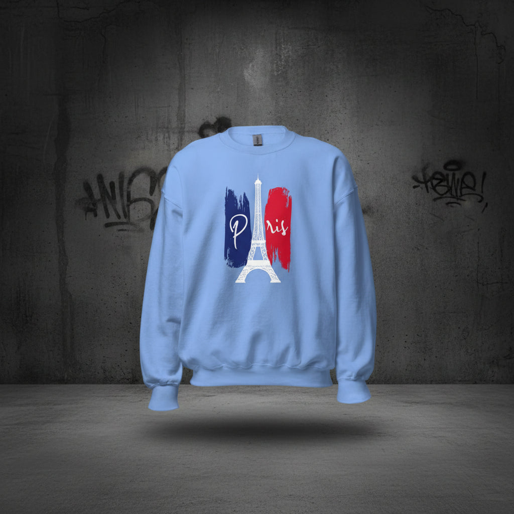 Unisex Sweatshirt "Paris Eiffel Trikolore" - Black Ursus | Urban Streetwear