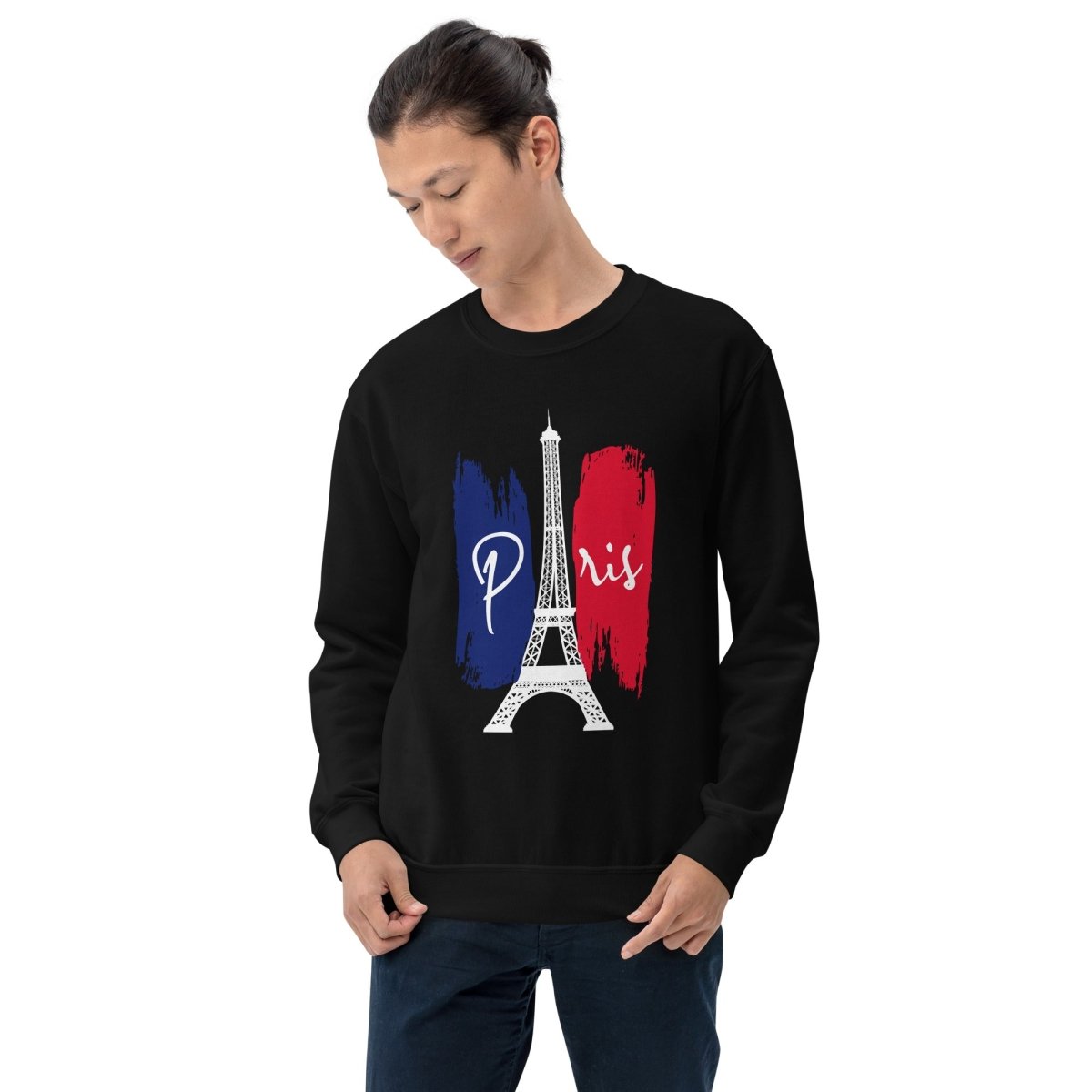 Unisex Sweatshirt "Paris Eiffel Trikolore" - Black Ursus | Urban Streetwear