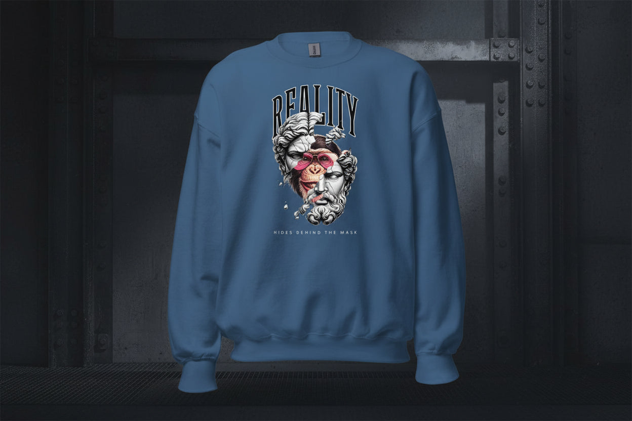 Unisex Sweatshirt „Reality Mask“ - Black Ursus | Urban Streetwear