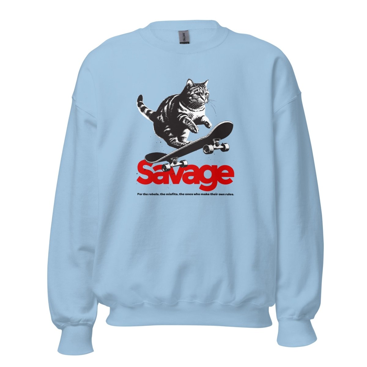Unisex Sweatshirt "Savage Skater Cat" - Black Ursus | Urban Streetwear