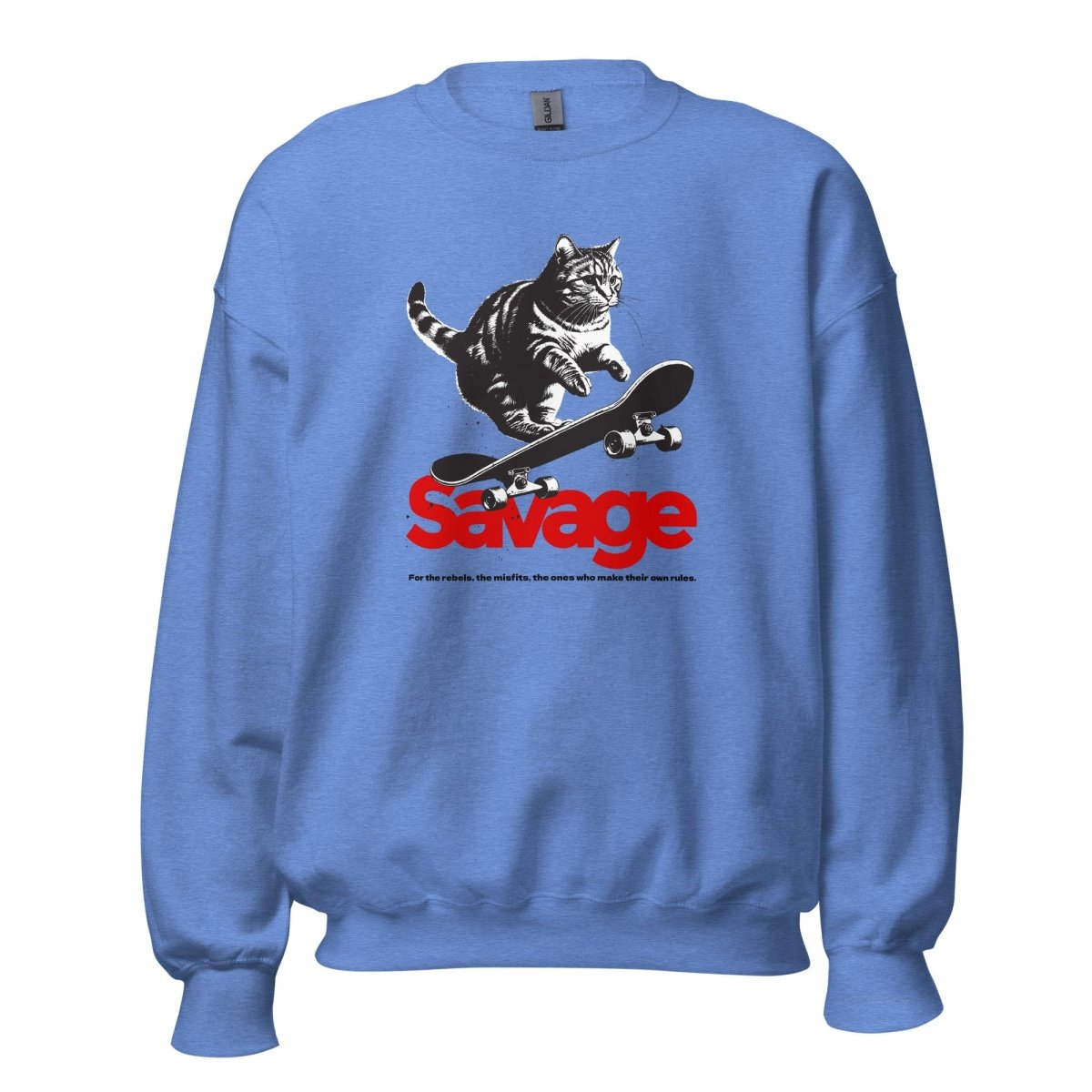 Unisex Sweatshirt "Savage Skater Cat" - Black Ursus | Urban Streetwear
