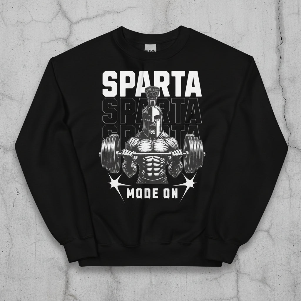 Unisex Sweatshirt "Sparta Mode On" - Black Ursus | Urban Streetwear