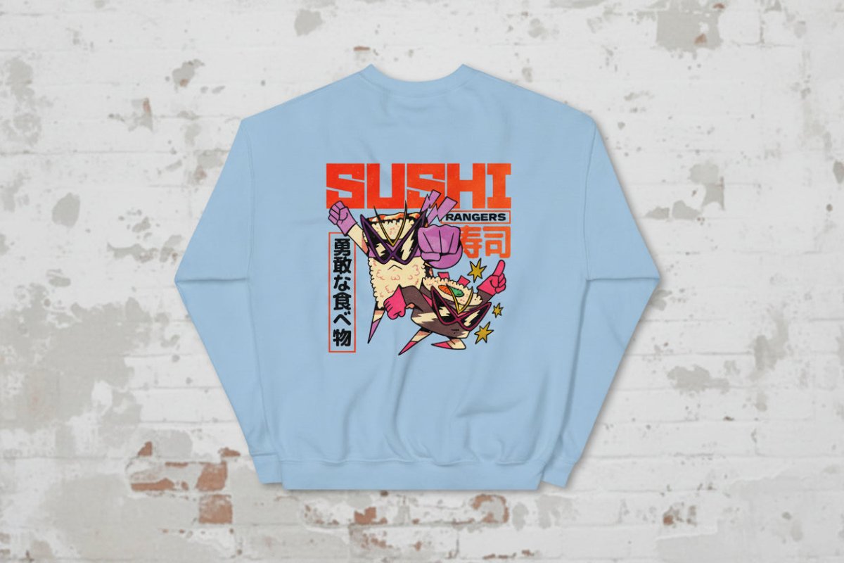 Unisex Sweatshirt "Sushi Rangers" mit hochwertigem Logo - Stick in Navy Blau - Black Ursus | Urban Streetwear