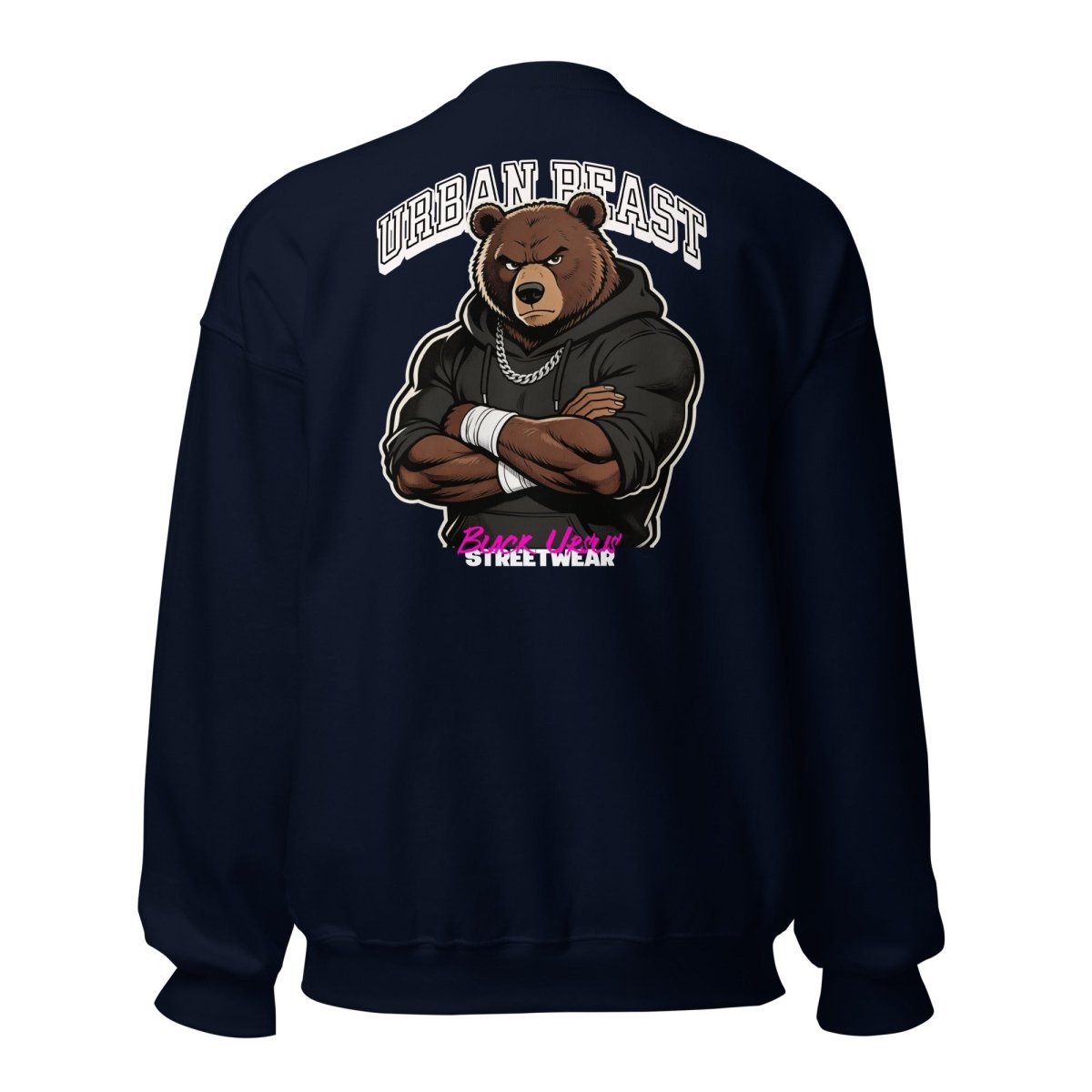 Unisex Sweatshirt "URBAN BEAST" mit hochwertigem Logo - Stick in Weiß - Black Ursus | Urban Streetwear