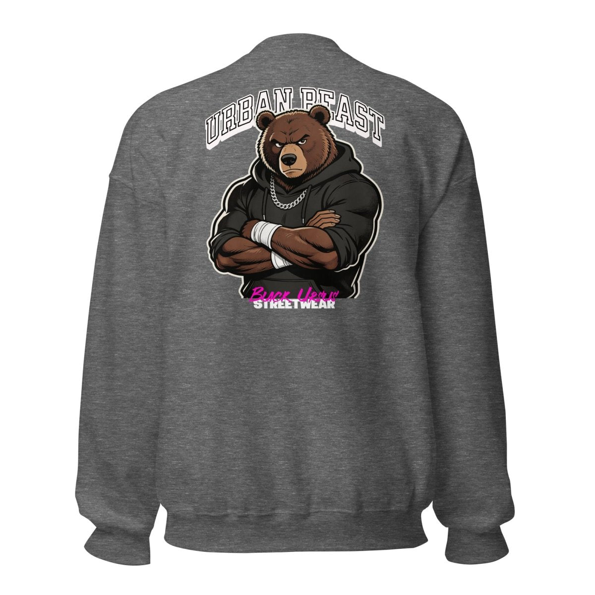 Unisex Sweatshirt "URBAN BEAST" mit hochwertigem Logo - Stick in Weiß - Black Ursus | Urban Streetwear