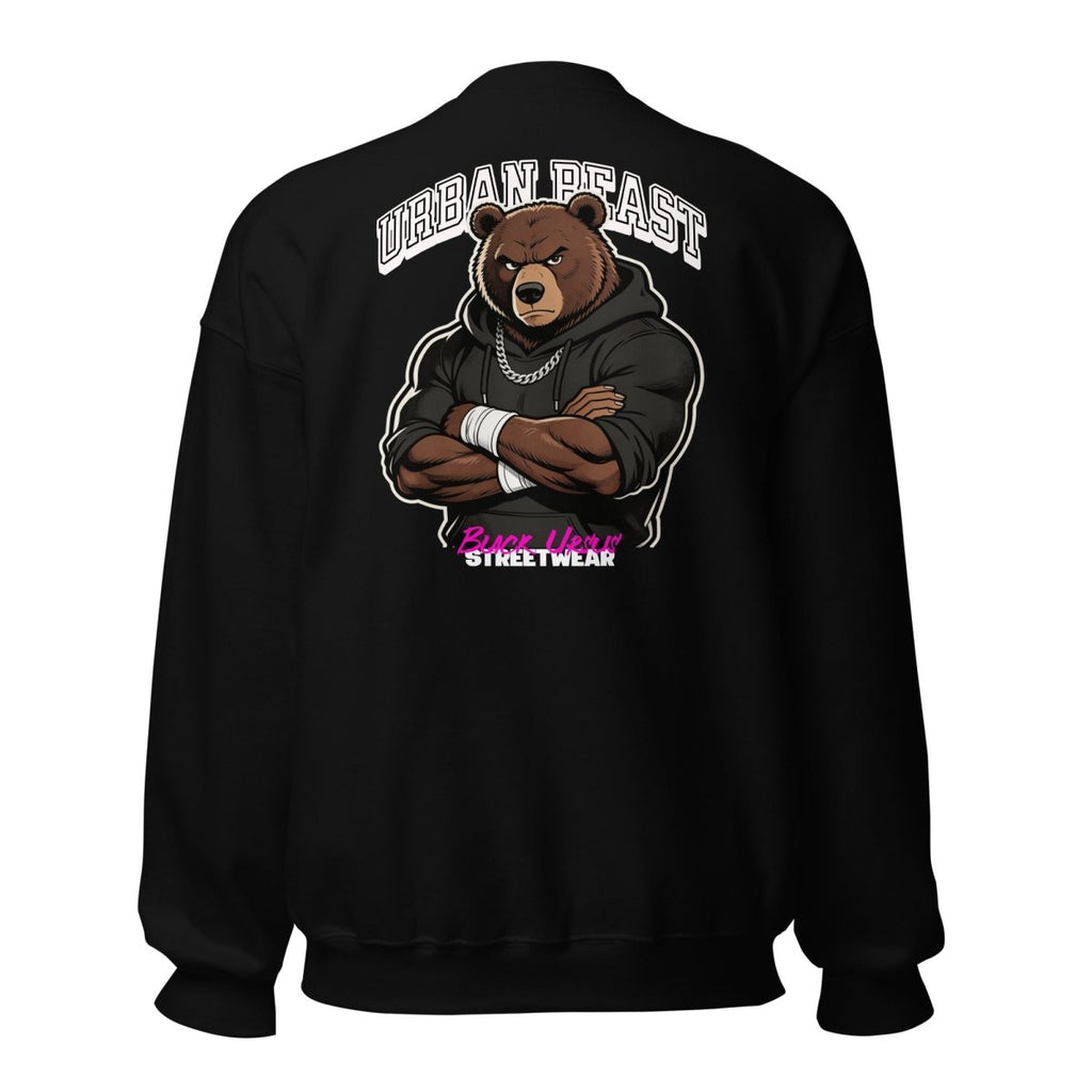 Unisex Sweatshirt "URBAN BEAST" mit hochwertigem Logo - Stick in Weiß - Streetwear - size_range | Black Ursus
