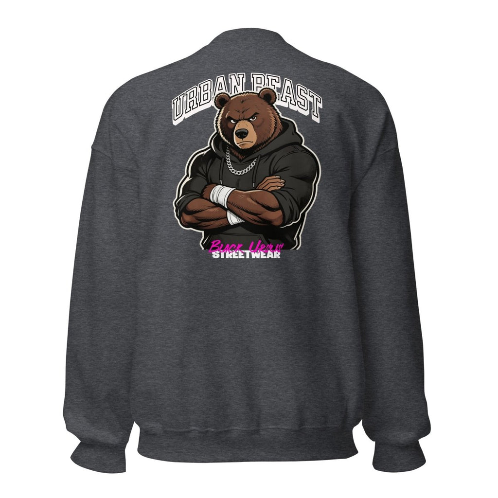 Unisex Sweatshirt "URBAN BEAST" mit hochwertigem Logo - Stick in Weiß - Streetwear - size_range | Black Ursus