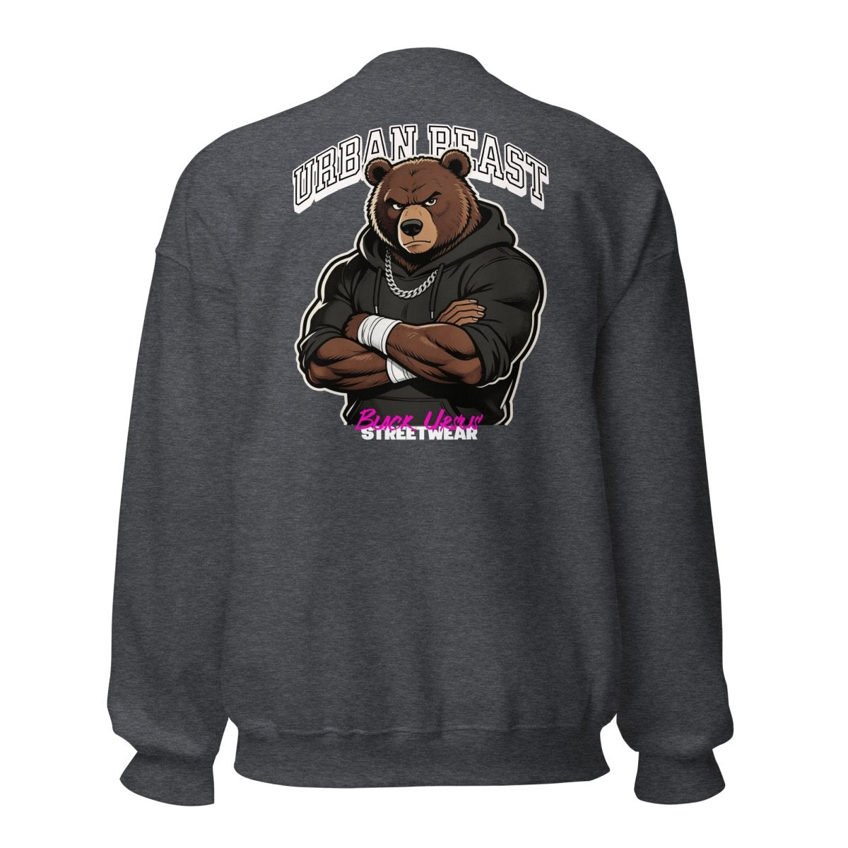 Unisex Sweatshirt "URBAN BEAST" mit hochwertigem Logo - Stick in Weiß - Black Ursus | Urban Streetwear