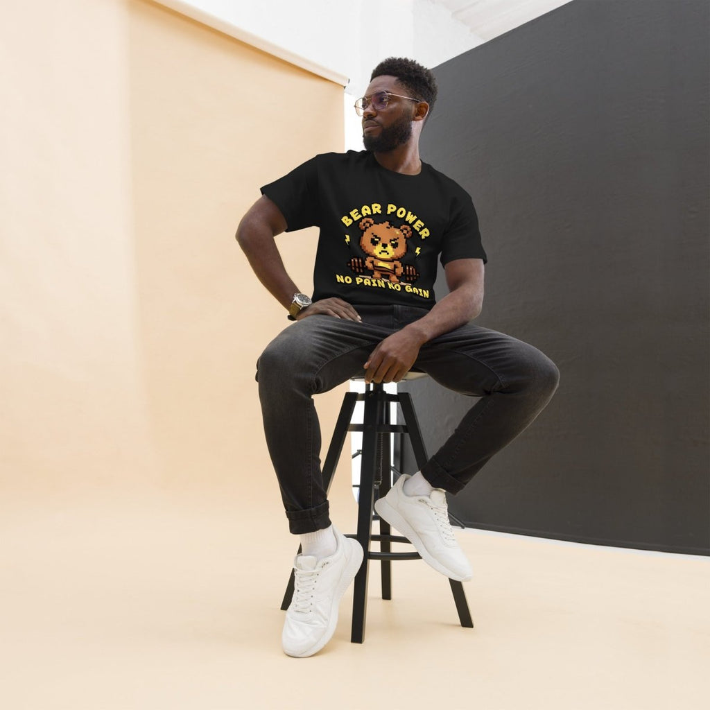 Gym T-Shirt "Bear Power" – Unisex, 180g, S–5XL | Black Ursus - Streetwear - size_range | Black Ursus