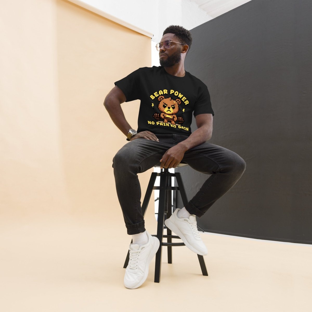 Gym T-Shirt "Bear Power" – Unisex, 180g, S–5XL | Black Ursus - Streetwear - size_range | Black Ursus