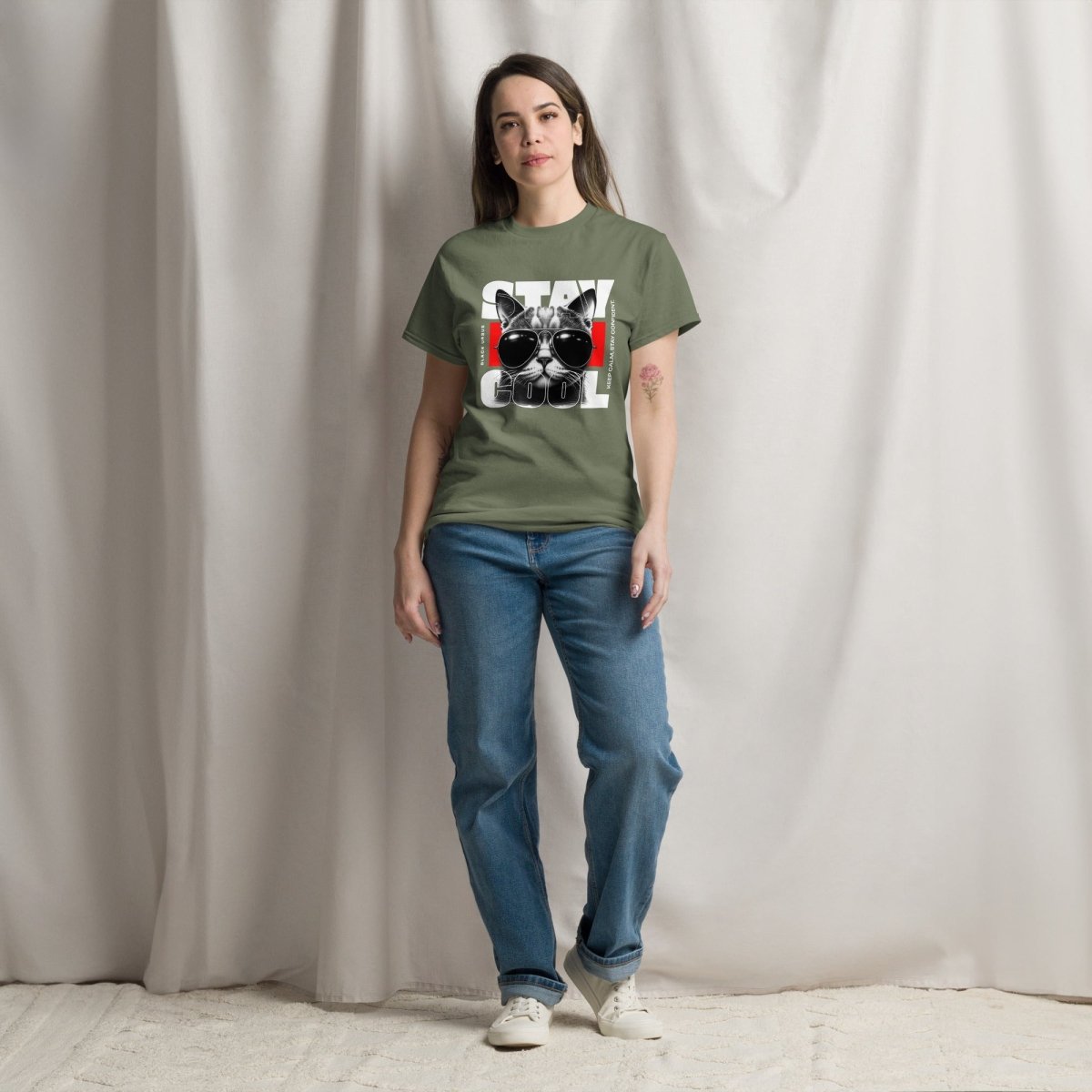 Unisex T-Shirt "Cool Cat" - Streetwear - size_range | Black Ursus