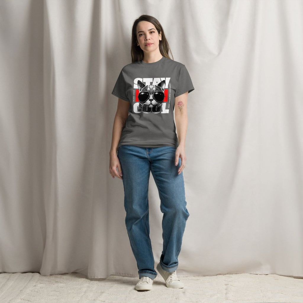 Unisex T-Shirt "Cool Cat" - Streetwear - size_range | Black Ursus