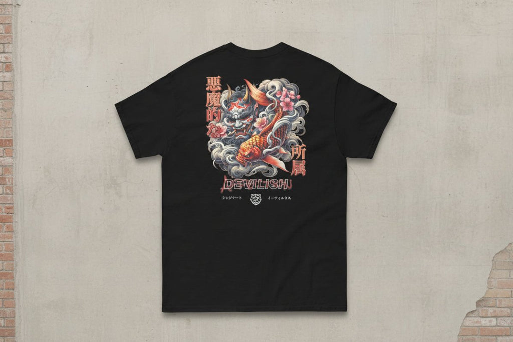 Unisex T-Shirt "Devil" mit hochwertigem Logo - Stick in Farbe Gold - Streetwear - size_range | Black Ursus
