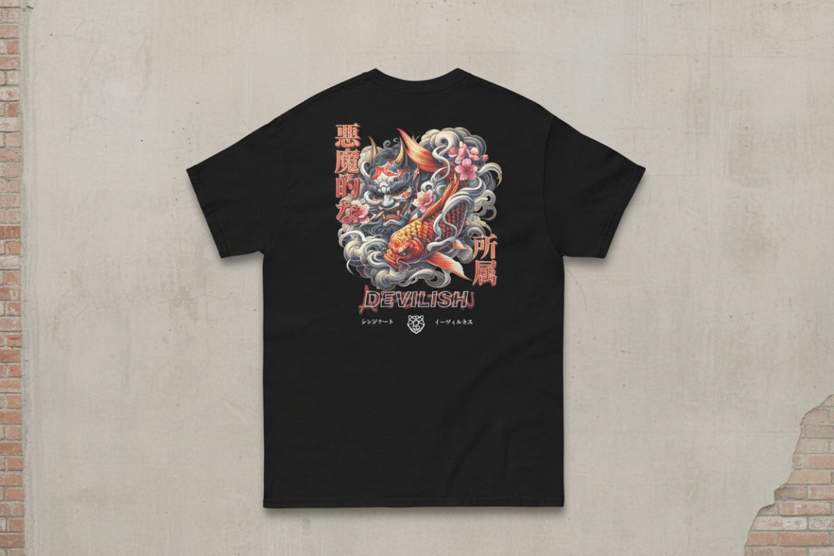 Unisex T-Shirt "Devil" mit hochwertigem Logo - Stick in Farbe Gold - Streetwear - size_range | Black Ursus
