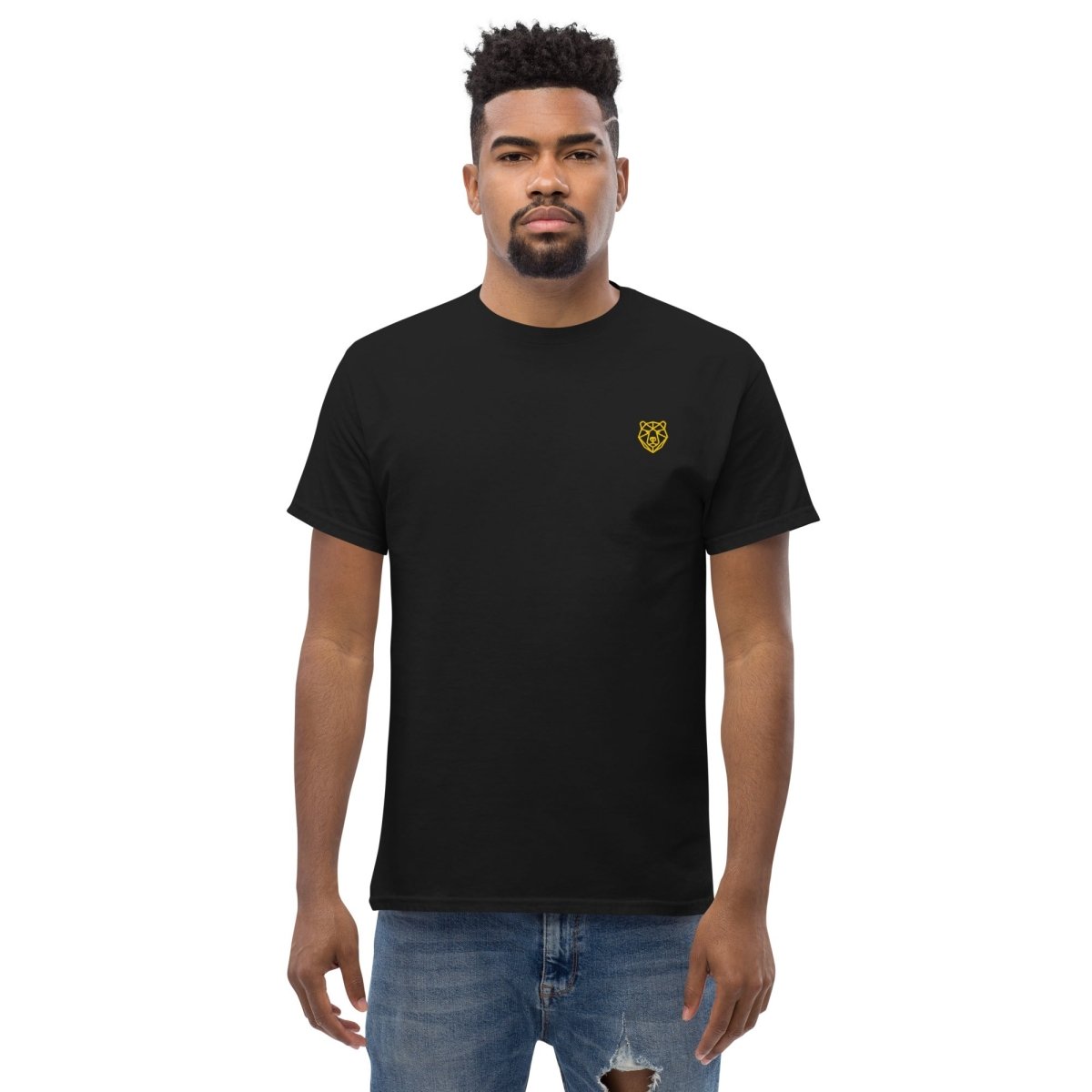 Unisex T-Shirt "Dragon" mit hochwertigem Logo - Stick in Farbe Gold - Streetwear - size_range | Black Ursus