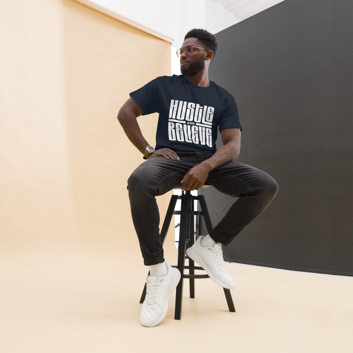 Gym T-Shirt "Hustle and Believe" – Unisex Streetwear S–5XL | Black Ursus - Streetwear - size_range | Black Ursus