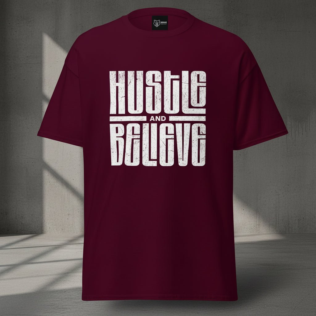 Gym T-Shirt "Hustle and Believe" – Unisex Streetwear S–5XL | Black Ursus - Streetwear - size_range | Black Ursus