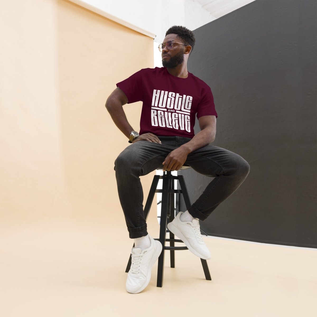 Gym T-Shirt "Hustle and Believe" – Unisex Streetwear S–5XL | Black Ursus - Streetwear - size_range | Black Ursus